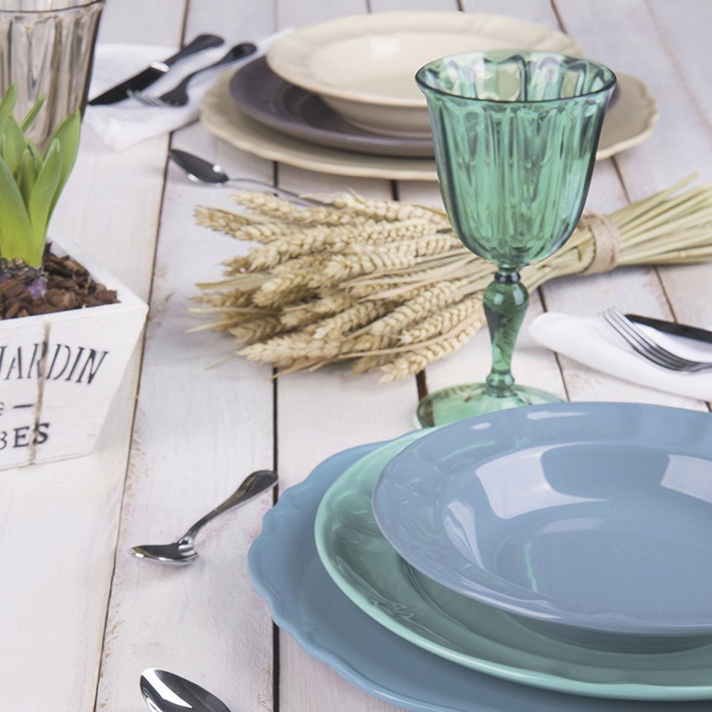 Acquista online Set 6 calici Vino cl 25 plastica ms antiurto colore Verde Giada  Excelsa